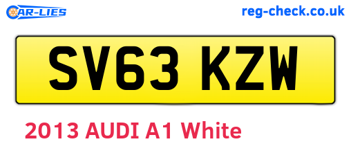 SV63KZW are the vehicle registration plates.
