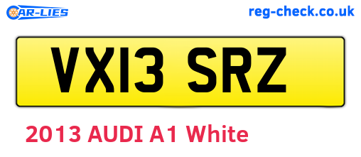 VX13SRZ are the vehicle registration plates.
