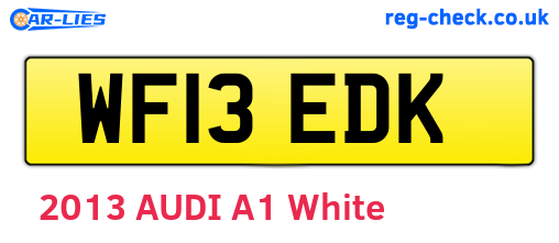 WF13EDK are the vehicle registration plates.
