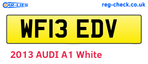 WF13EDV are the vehicle registration plates.