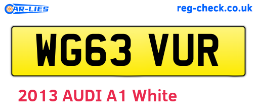 WG63VUR are the vehicle registration plates.