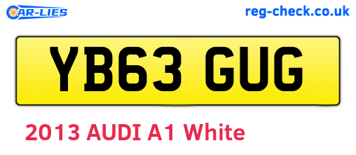 YB63GUG are the vehicle registration plates.
