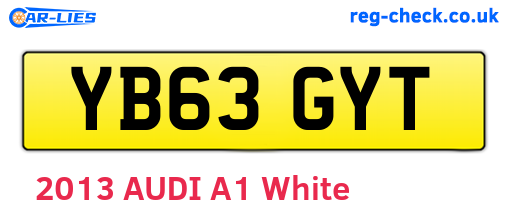 YB63GYT are the vehicle registration plates.