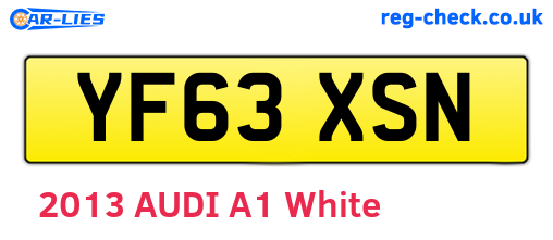 YF63XSN are the vehicle registration plates.