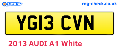 YG13CVN are the vehicle registration plates.