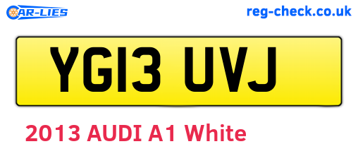 YG13UVJ are the vehicle registration plates.