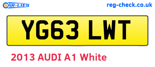 YG63LWT are the vehicle registration plates.