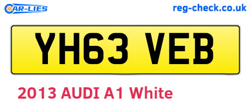 YH63VEB are the vehicle registration plates.
