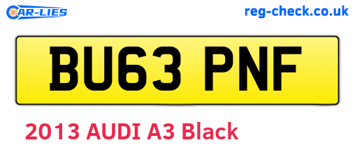 BU63PNF are the vehicle registration plates.