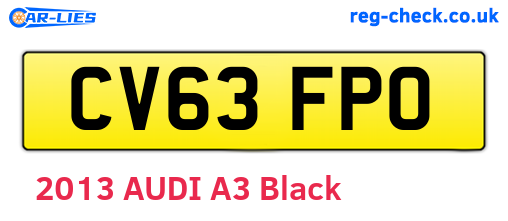 CV63FPO are the vehicle registration plates.