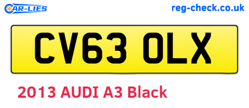 CV63OLX are the vehicle registration plates.