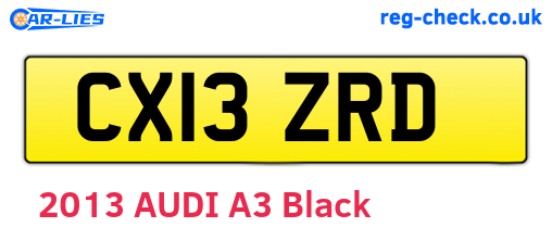 CX13ZRD are the vehicle registration plates.