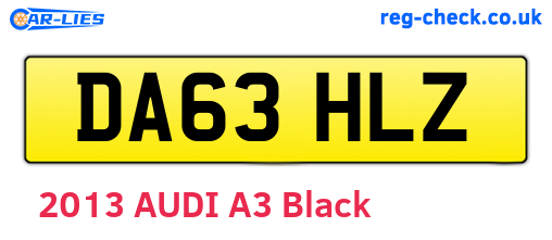 DA63HLZ are the vehicle registration plates.