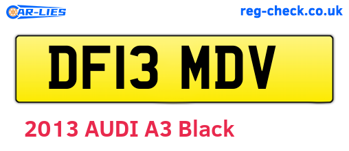 DF13MDV are the vehicle registration plates.