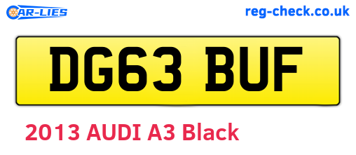 DG63BUF are the vehicle registration plates.