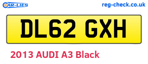 DL62GXH are the vehicle registration plates.