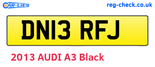 DN13RFJ are the vehicle registration plates.