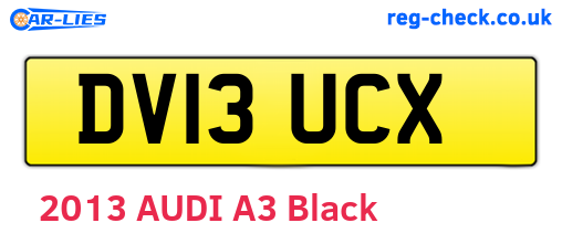 DV13UCX are the vehicle registration plates.