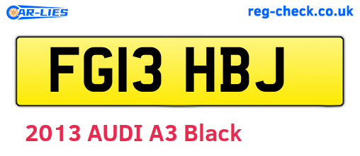 FG13HBJ are the vehicle registration plates.