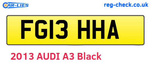 FG13HHA are the vehicle registration plates.