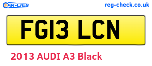FG13LCN are the vehicle registration plates.