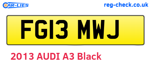 FG13MWJ are the vehicle registration plates.