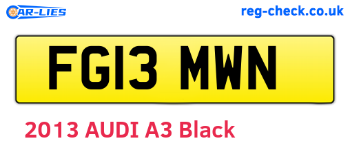 FG13MWN are the vehicle registration plates.