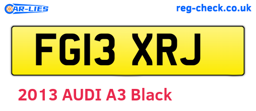 FG13XRJ are the vehicle registration plates.