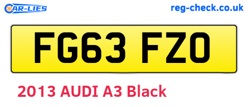 FG63FZO are the vehicle registration plates.