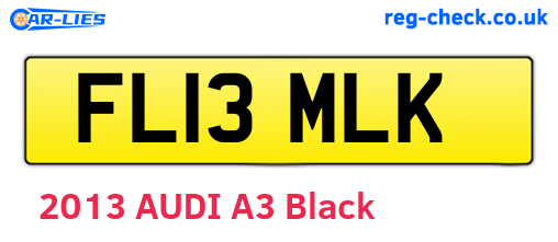FL13MLK are the vehicle registration plates.
