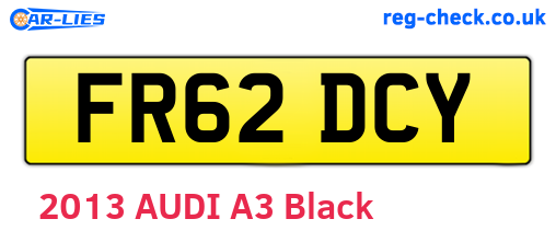 FR62DCY are the vehicle registration plates.