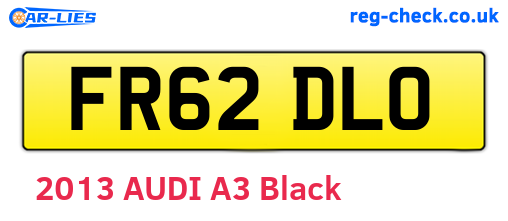 FR62DLO are the vehicle registration plates.