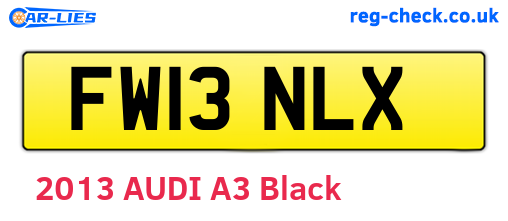 FW13NLX are the vehicle registration plates.