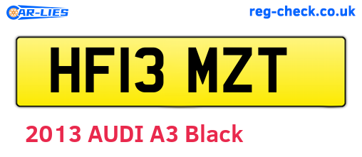 HF13MZT are the vehicle registration plates.