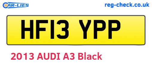 HF13YPP are the vehicle registration plates.
