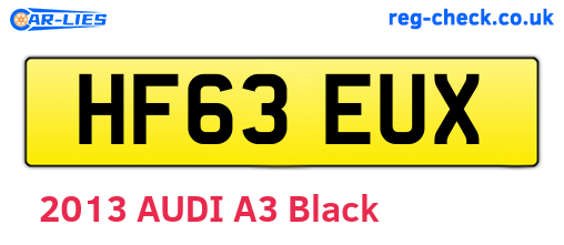HF63EUX are the vehicle registration plates.