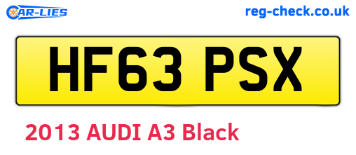 HF63PSX are the vehicle registration plates.