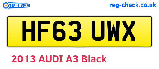 HF63UWX are the vehicle registration plates.