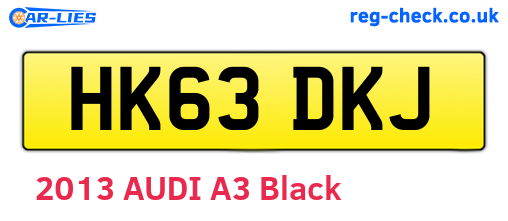 HK63DKJ are the vehicle registration plates.