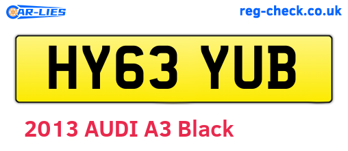 HY63YUB are the vehicle registration plates.