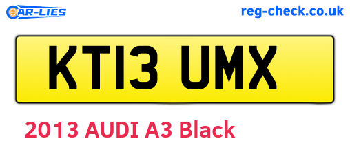 KT13UMX are the vehicle registration plates.
