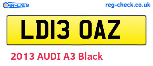 LD13OAZ are the vehicle registration plates.