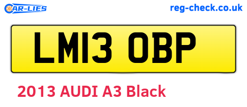LM13OBP are the vehicle registration plates.