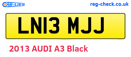 LN13MJJ are the vehicle registration plates.