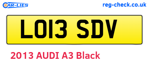 LO13SDV are the vehicle registration plates.