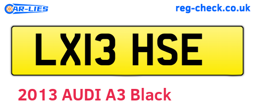 LX13HSE are the vehicle registration plates.