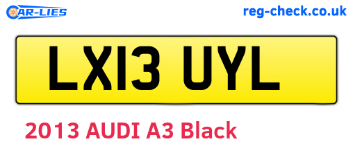 LX13UYL are the vehicle registration plates.