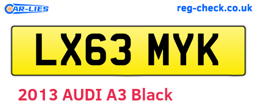LX63MYK are the vehicle registration plates.