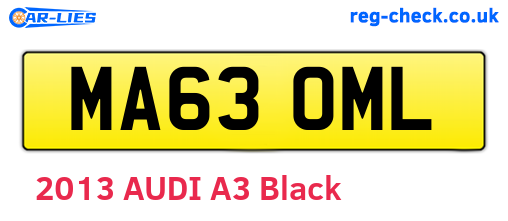MA63OML are the vehicle registration plates.