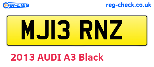 MJ13RNZ are the vehicle registration plates.